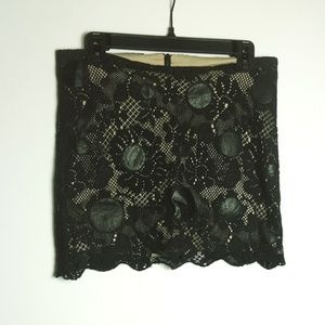 Black Lace Mini Skirt